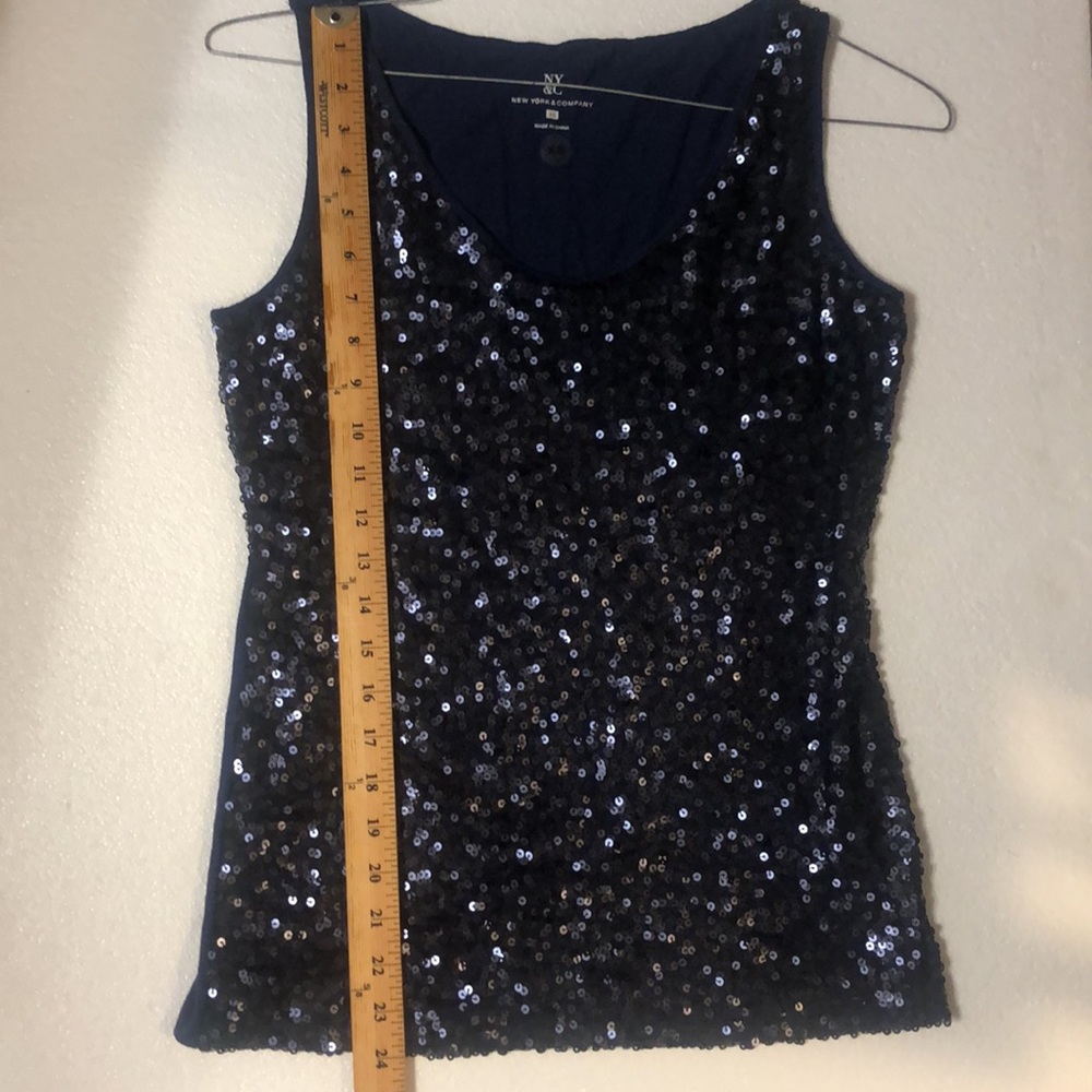 Blue sequins sleeveless tang top - kids size XS